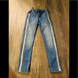 H & M Skinny Jeans w/ Metallic Stripe, Girls 9-10